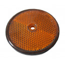 Catadioptre rond à fixer avec trou central Orange - Diamètre 81